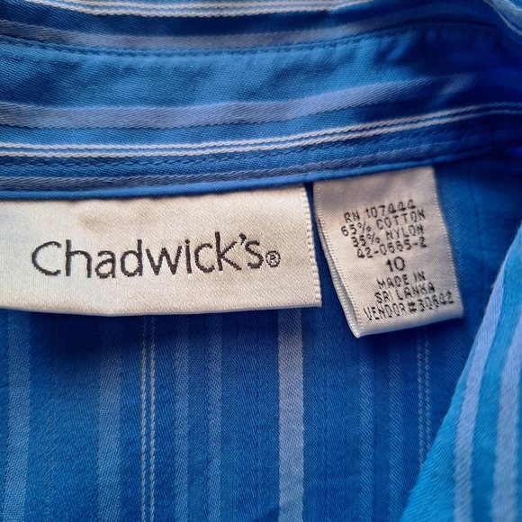 Vintage Striped Chadwicks Long Sleeve Button Up Top - Picture 6 of 6